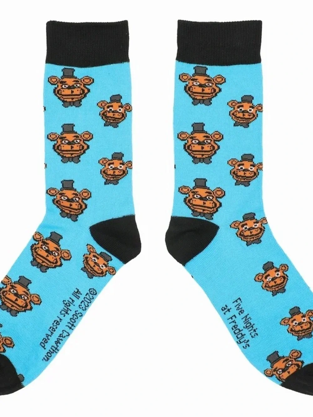 Bioworld Five-Pack Men’s Crew Socks - Yellow, Blue, Black, Orange, Gray